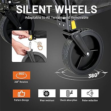 EchoSmile 5.65 cu. ft Metal Garden Cart