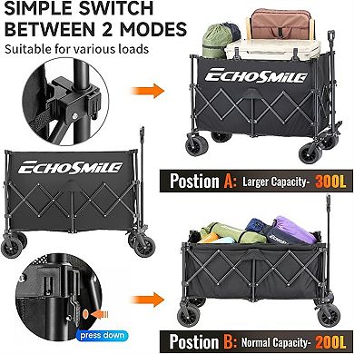 EchoSmile 10.67 cu. ft Metal Garden Cart