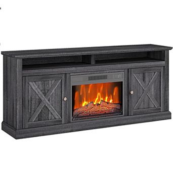 67" Fireplace TV Stand with 23" Electric Heater & Remote