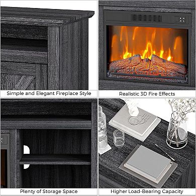 67" Fireplace TV Stand with 23" Electric Heater & Remote