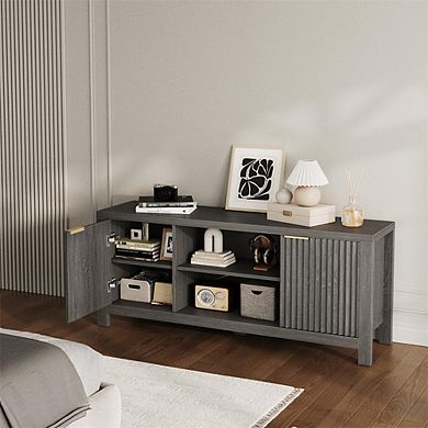 59" Mid Century TV Stand for TVs Up to 65", Storage Cabinets & Shelves