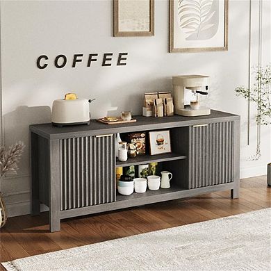 59" Mid Century TV Stand for TVs Up to 65", Storage Cabinets & Shelves