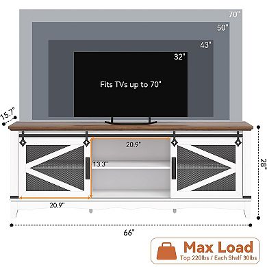 65" Modern TV Stand Entertainment Center for Living Room