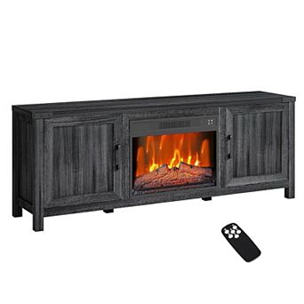 67" Electric Fireplace TV Stand with Remote, Black