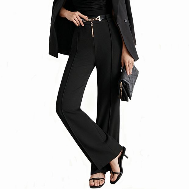 white christmas dresses Slim-Fit Dress Pants for Tall Women in Black 14 / Tall / Black