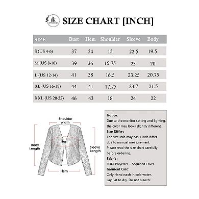 Women's Sequin Bomber Jacket with Front Zipper Closure and Ribbed Trim