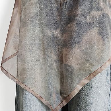 Women's Sheer Organza Overlay Wrap Skirt with Asymmetrical Hem and Tie Waist 17.7x59in