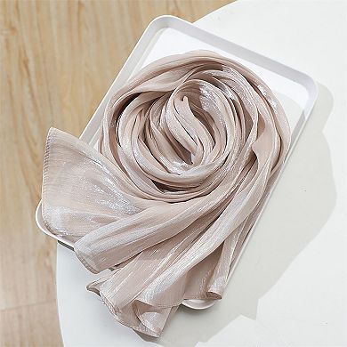 Women's Shimmer Scarf with Lightweight Silky Texture 70.8×27.5 Inches