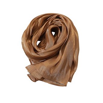Women's Shimmer Scarf with Lightweight Silky Texture 70.8×27.5 Inches