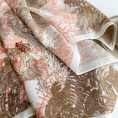 Women's Vintage Landscape Print Square Scarf 26.7×26.7 Inches