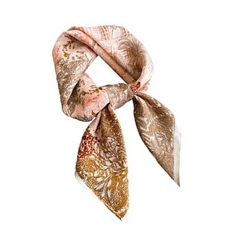 Women's Vintage Landscape Print Square Scarf 26.7×26.7 Inches