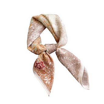 Women's Vintage Landscape Print Square Scarf 26.7×26.7 Inches