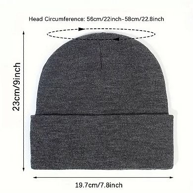 Women's Satin Lined Knit Beanie Hat with Folded Cuff for Hair Protection