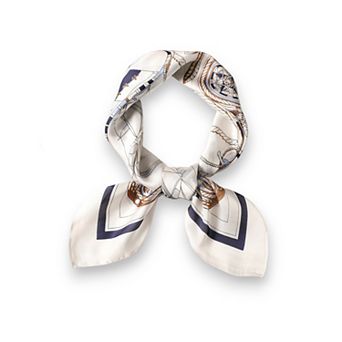 Women's Sailboat Print Satin Square Scarf 27.5×27.5 Inches