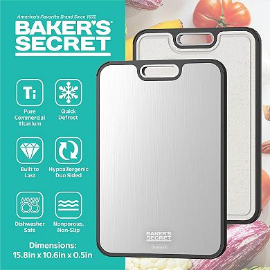 Double Side Titanium Cutting Boards for Kitchen 16”×11” by Baker's Secret
