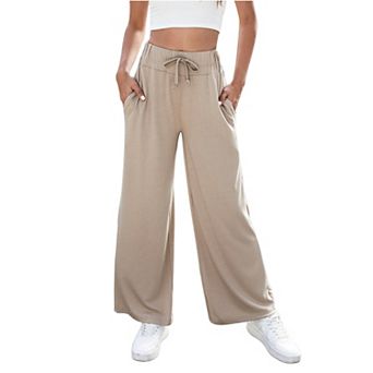 Women's Yoga Pants with Pockets Casual Joggers Loose Lounge Wide Leg High Waisted Drawstring Pants