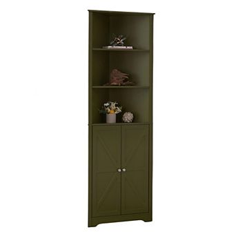 Kings Brand Furniture Tall Wooden Corner Cabinet