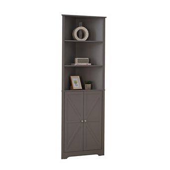 Kings Brand Furniture Tall Wooden Corner Cabinet