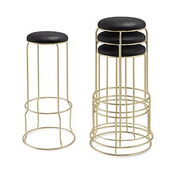 Kings Brand Furniture Carmilla Upholstered Counter Height Stool with Footrest