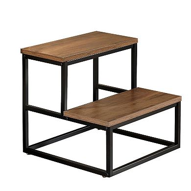 Kings Brand Furniture Axel 2-Step Step Stool Lightweight, Durable & Modern Design Wooden Steps