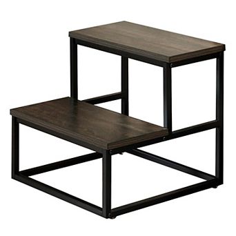 Kings Brand Furniture Axel 2-Step Step Stool Lightweight, Durable & Modern Design Wooden Steps