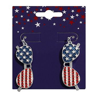 Silver Tone Sunglasses Drop Earrings