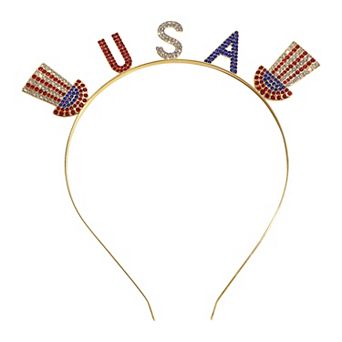Gold Tone USA Pave Embellished Headband