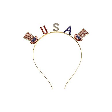 Gold Tone USA Pave Embellished Headband
