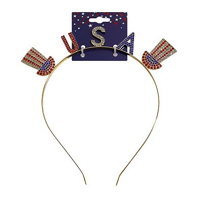 Gold Tone USA Pave Embellished Headband
