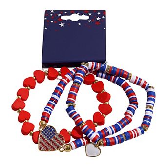 3-Pack Americana Stretch Bracelet Set