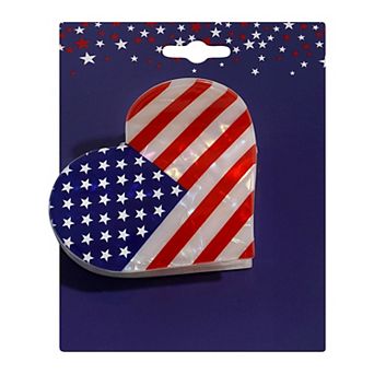 Gold Tone Flag Heart Hair Clip