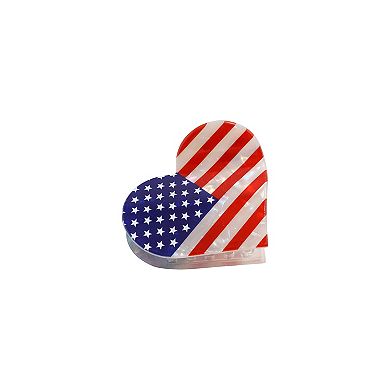 Gold Tone Flag Heart Hair Clip