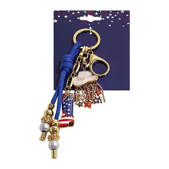 Gold Tone Americana Bag Charm