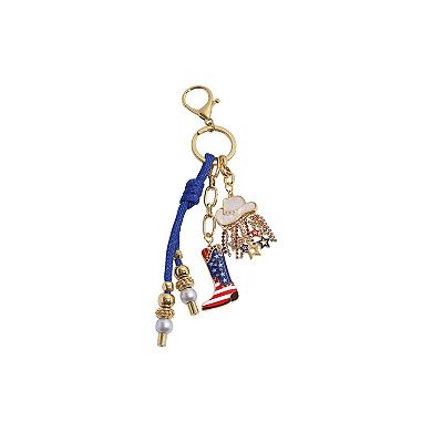Gold Tone Americana Bag Charm