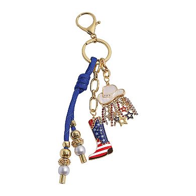 Gold Tone Americana Bag Charm