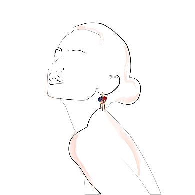 Gold Tone Americana Star and Balloons Drop Earrings