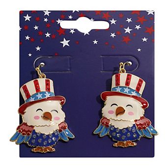 Gold Tone Americana Eagle Earrings