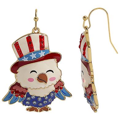 Gold Tone Americana Eagle Earrings