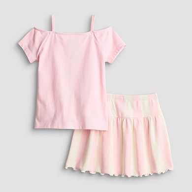 Baby & Toddler Girl Grayson Threads Kids The Label Hello Kitty 2-Piece Graphic Tee & Skirt Set