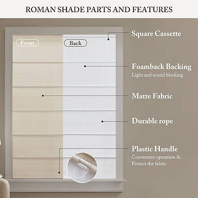 Madison Park Galen Matte Room Darkening Cordless Roman Shade