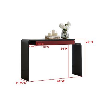 Kings Brand Furniture Yuma Wooden Rounded Silhouette Console Table