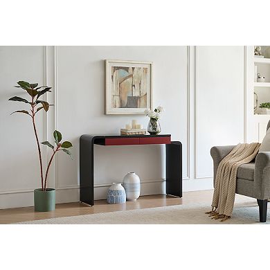 Kings Brand Furniture Yuma Wooden Rounded Silhouette Console Table