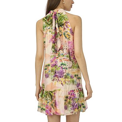 Women's MSK Sleeveless Halter Neck Ruffle Hem Mini Dress