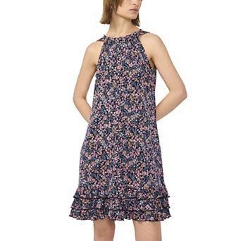 Women's MSK Sleeveless Halter Neck Dress with Ruffle Hem
