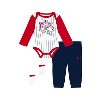 Baby Boy Under Armour 2 pc Long Sleeve Baseball Bodysuit & Pants Set
