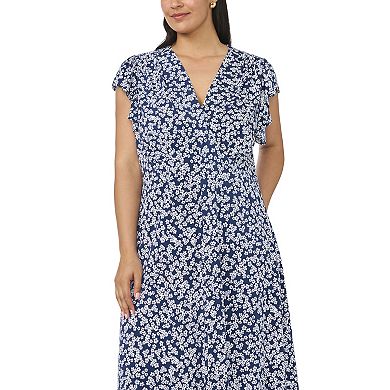 Plus Size MSK Flutter Sleeve Midi Dress with Godets