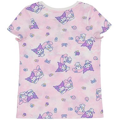Girls 4-12 Jumping Beans Sanrio My Melody & Kuromi Allover Print Graphic Tee
