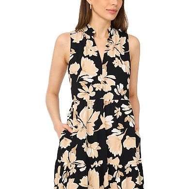 Women's MSK Sleeveless V-Neck Tiered Maxi Dress