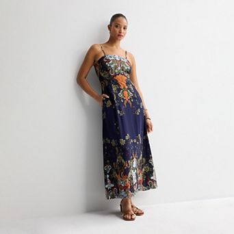 Women's MSK Square Neckline Maxi Dress with Straps