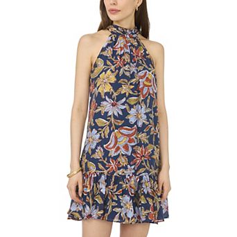 Women's MSK Sleeveless Halter Neck Dress with Ruffle Hem